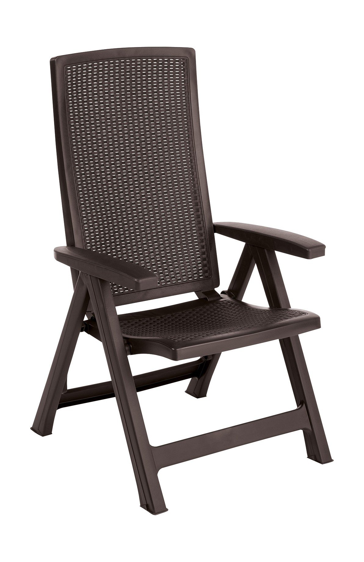Пластиковый стул-кресло с высокой спинкой MONTREAL (в упаковке 2 шт) "под ротанг"