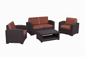 Набор мебели RATTAN PREMIUM 4 (4 места), венге (темно-коричневая)
